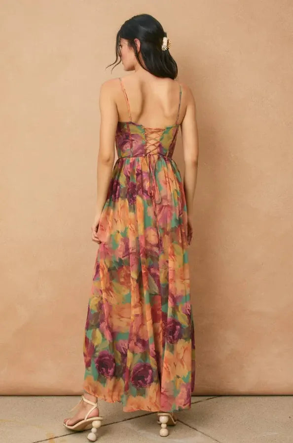 Garden Corset Maxi Dress
