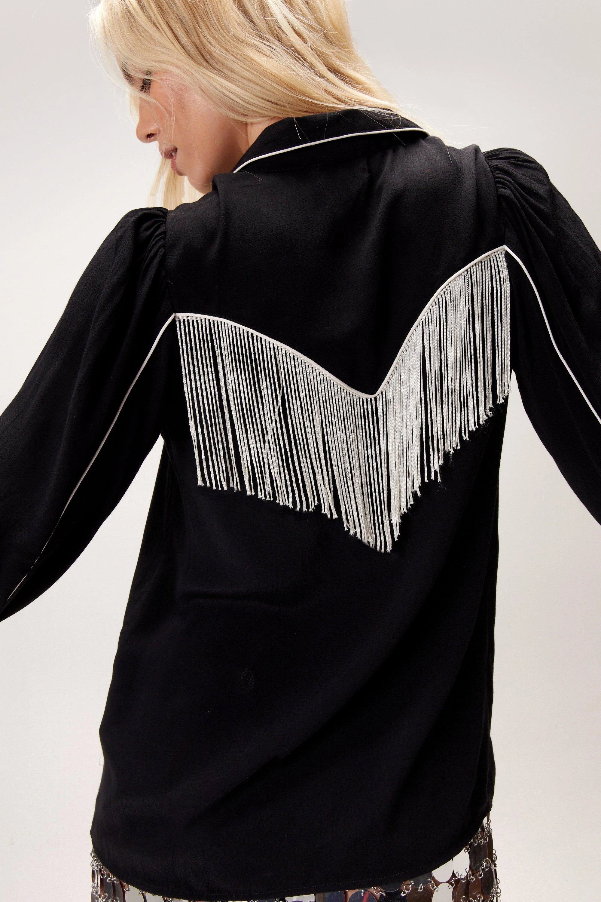 Embroidered Fringe Western Shirt