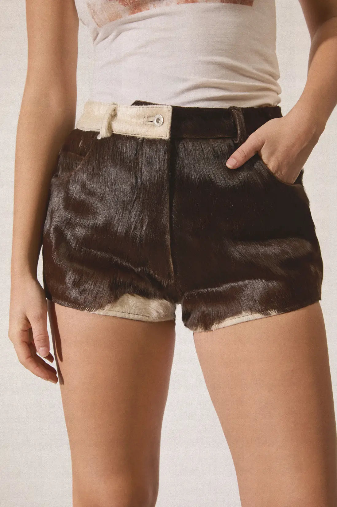Cow Hide Leather Festival Shorts