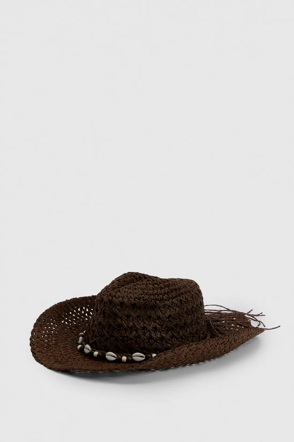 Shell Detail Straw Western Cowboy Hat