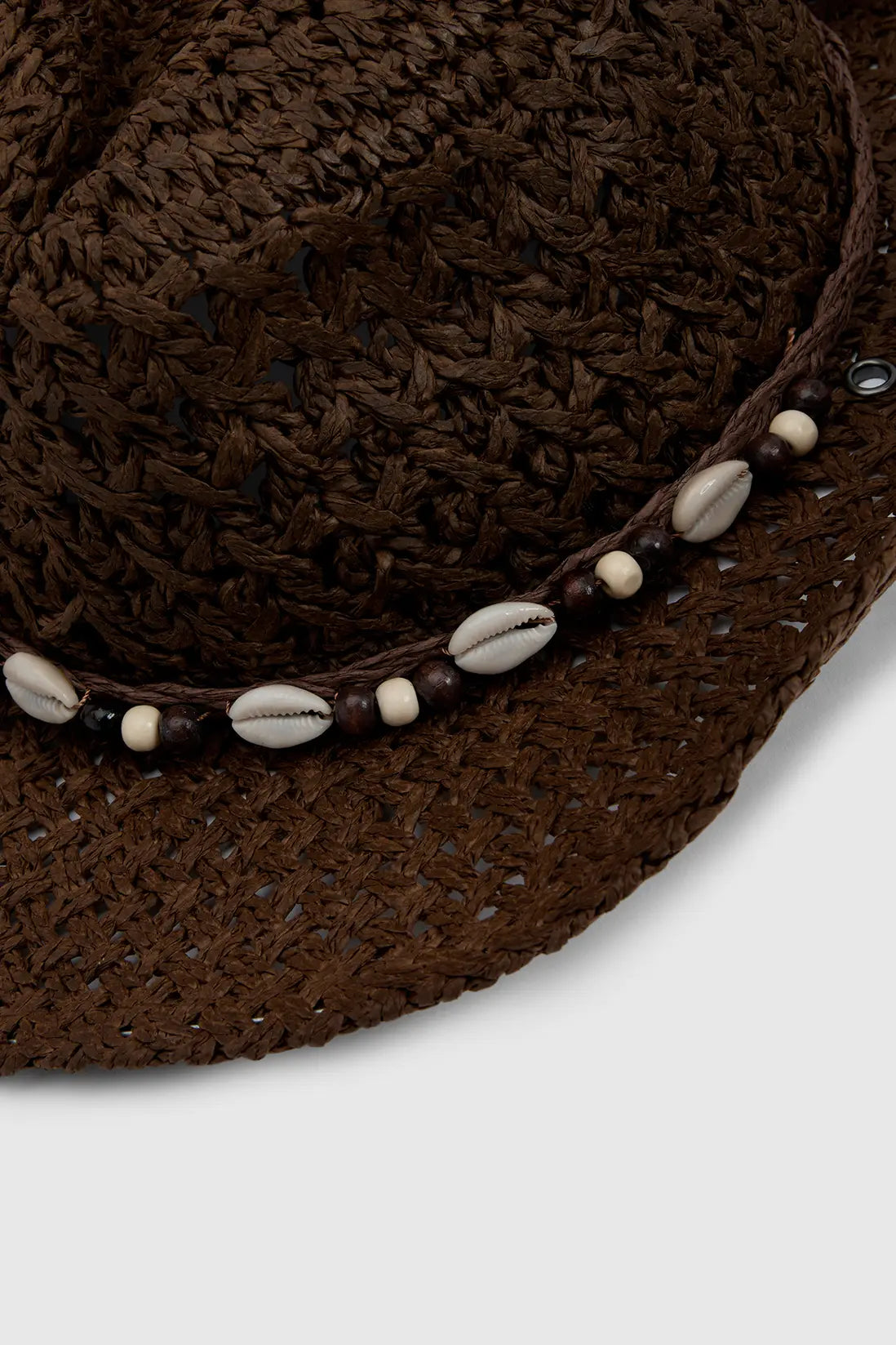 Shell Detail Straw Western Cowboy Hat